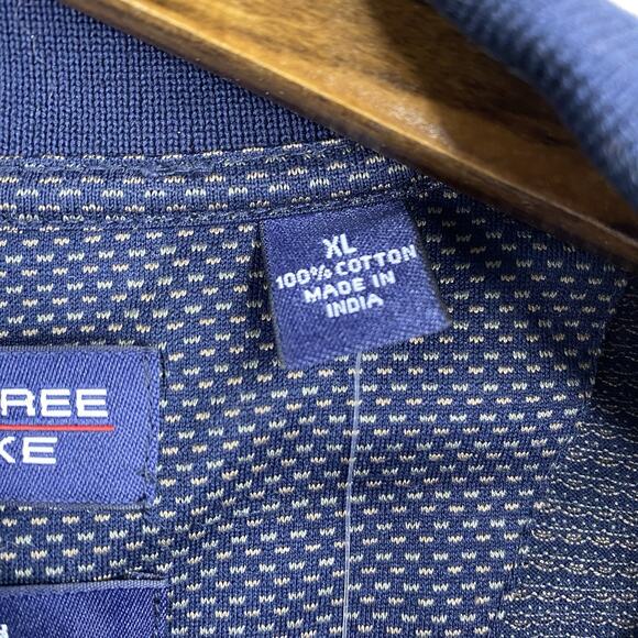 Roundtree & Yorke Polo Shirt Mens XL Blue Tan Print Golf Mercerized Cotton NWT - Picture 4 of 10